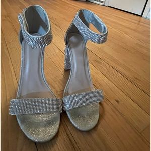 Silver heels size 7